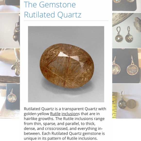 Rutilated Quartz Leverback Earrings - Picture 8 of 8